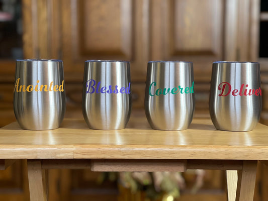 Custom Wine Tumbler (12 oz) - No Bling w/Name