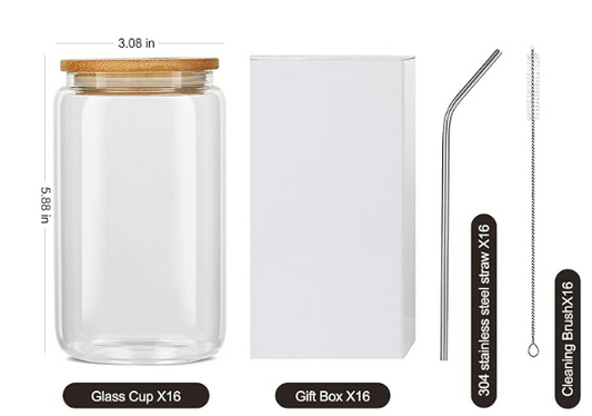 Iced Coffee Glass with Bamboo Lid